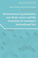 International Organisations Nonstate Actors And The Formation Of Customary International Law Jean Daspremont Sufyan Droubi
