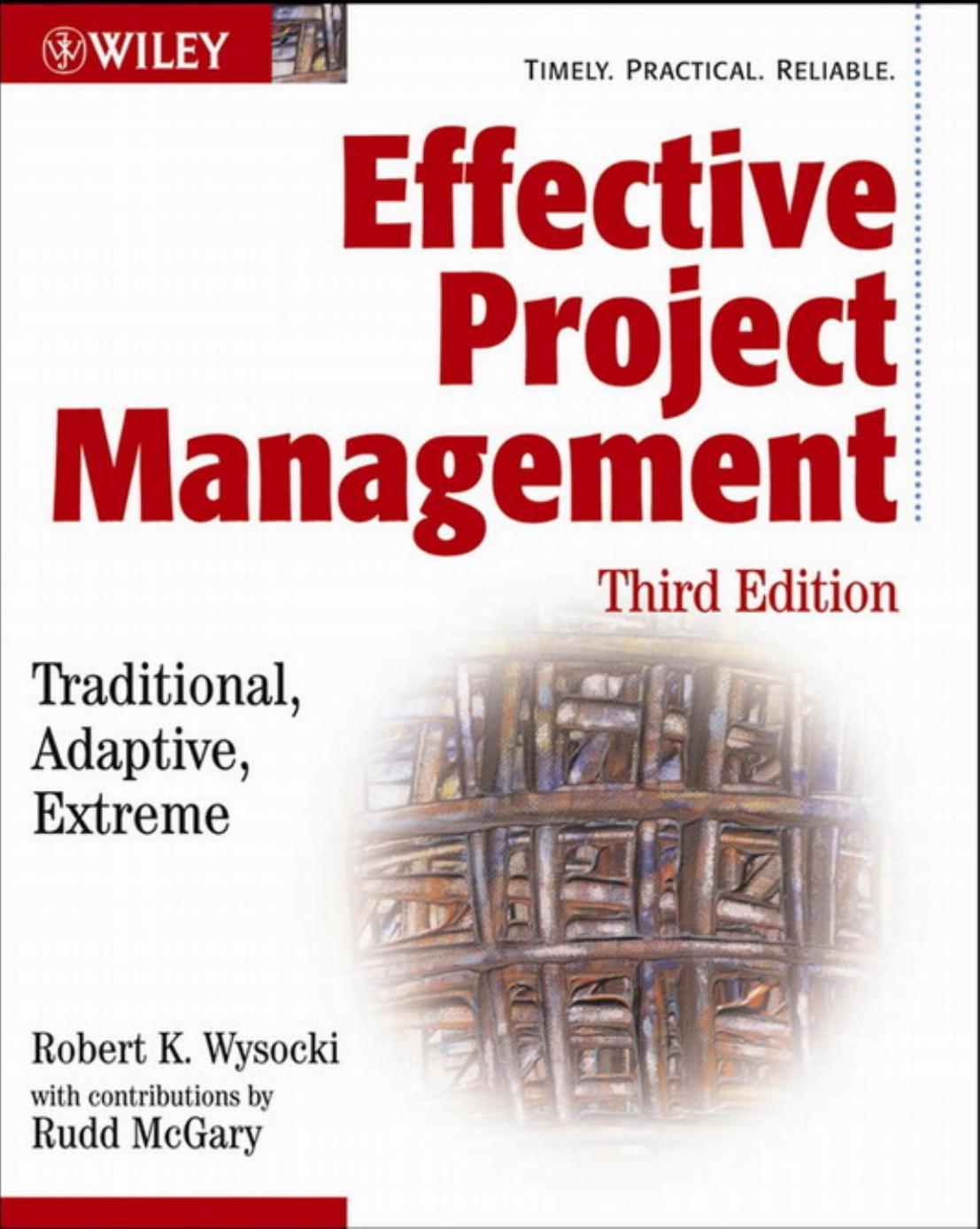 Effective Project Management Traditional Adaptive Extreme Third Edition 3rd Edition Robert K Wysocki Rudd Mcgary