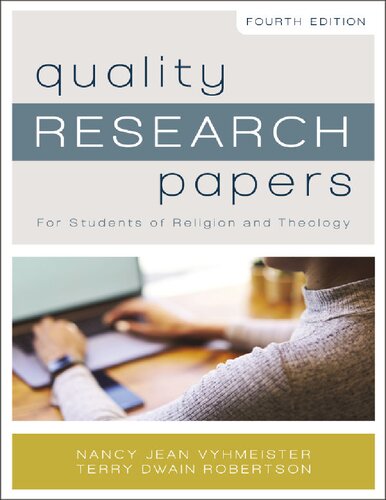 Quality Research Papers Nancy Jean Vyhmeister Terry Dwain Robertson Vyhmeister