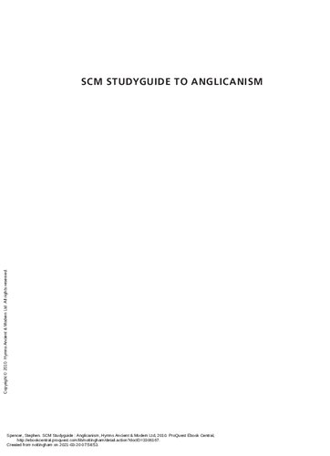 Scm Studyguide Anglicanism Scm Studyguides Stg Spencer Stephen