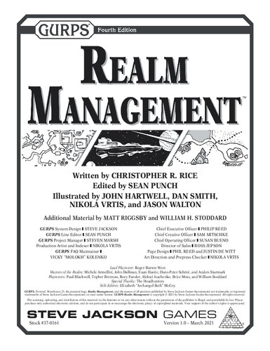 Gurps 4th Realm Management 1st Edition Christopher R Rice