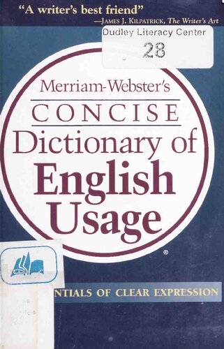 Merriamwebsters Concise Dictionary Of English Usage Abridged Merriamwebster