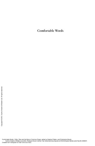 Comfortable Words Polity Piety And The Book Of Common Prayer Scm Studies In Worship Liturgy Series Stephen Platten