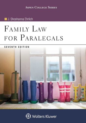Family Law For Paralegals 2017th Edition J Shoshanna Ehrlich