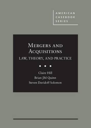 Mergers And Acquisitions 2016th Edition Claire Hill Claire A Hill