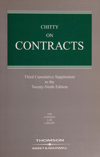 Chitty On Contracts Third Cumulative Supplement To The Twentyninth Edition 2006th Edition Asburrows