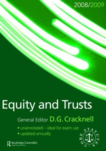 Equity And Trusts 20082009 2009th Edition Dgcracknell Cracknell Dougl