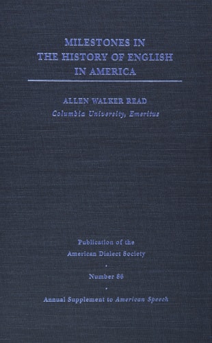 Milestones In The History Of English In America 2001th Edition Richard Wbailey