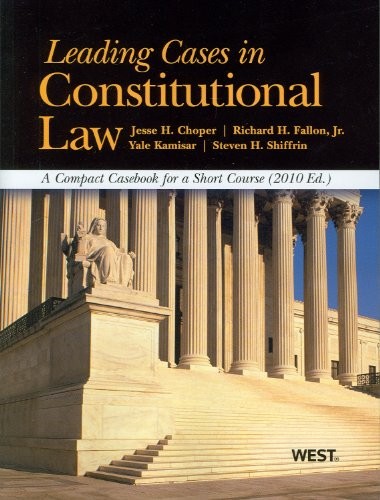 Constitutional Law Leading Cases 2010 Edition 2010th Edition Jesse Hchoper And Richard Hfallon