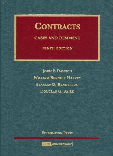 Contracts Cases And Comment Ninth Edition 2008th Edition John Pdawson