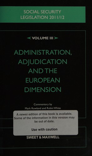 Social Security Legislation 201112 2011th Edition David Bonner