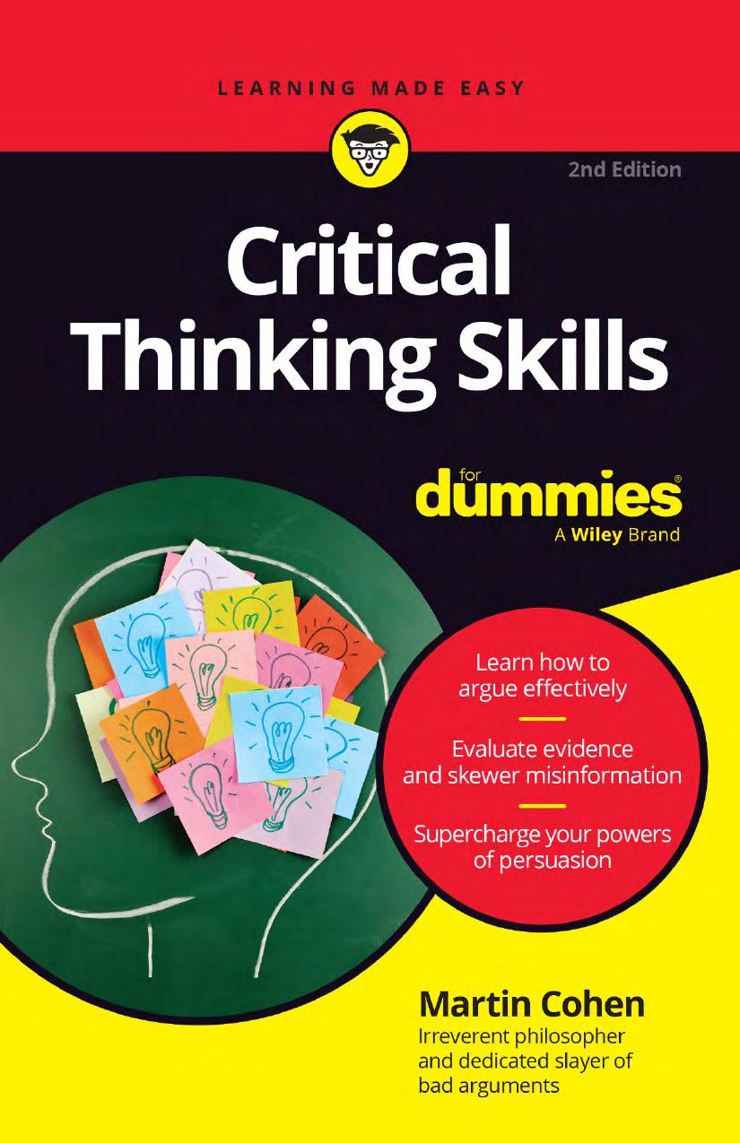 Critical Thinking Skills For Dummies 2nd Edition Martin Cohen