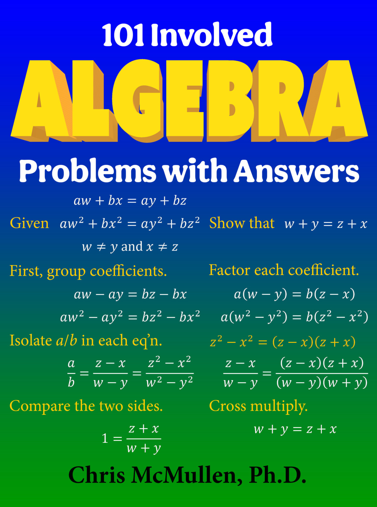 101 Involved Algebra Problems With Answers Chris Mcmullen