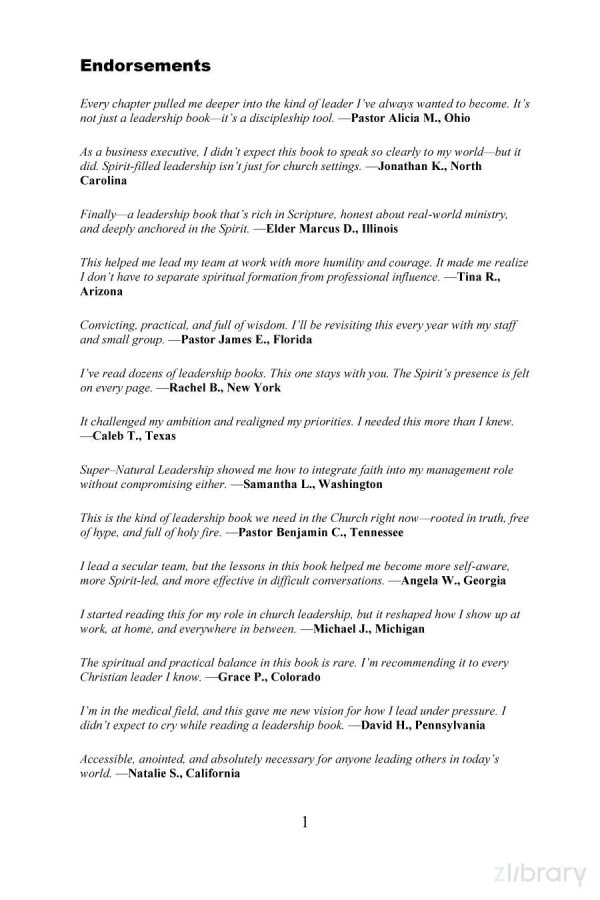 Supernatural Leadership 17 Essentials For Spiritfilled Christcentered Leadership Patrick Murphy