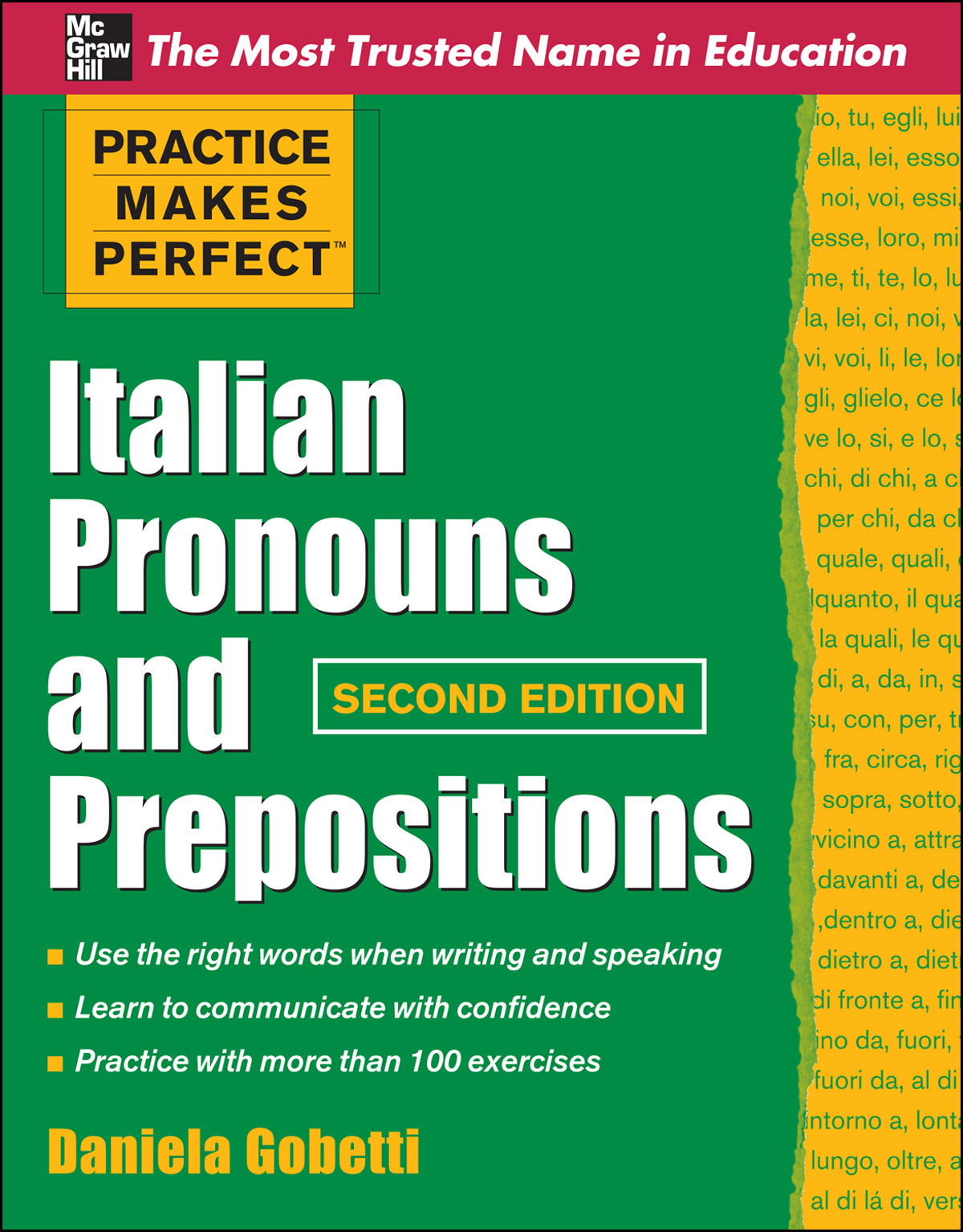 Italian Pronouns And Prepositions Daniela Gobetti
