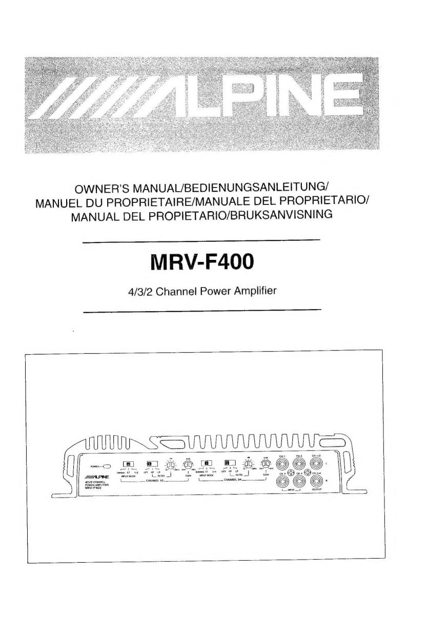 Manual Mrvf400 Om Alpine En Alpine