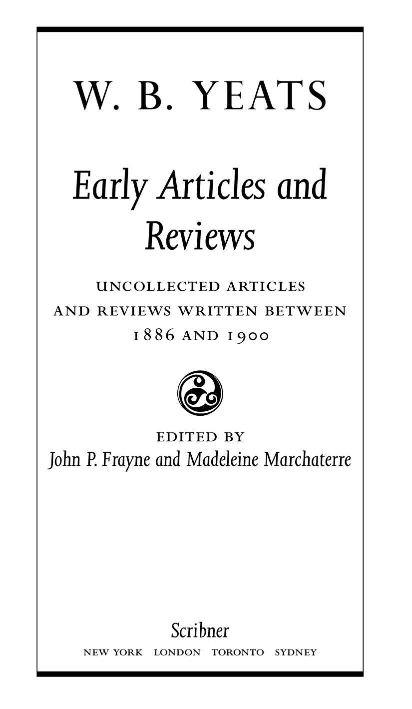 Early Articles And Reviews Yates William