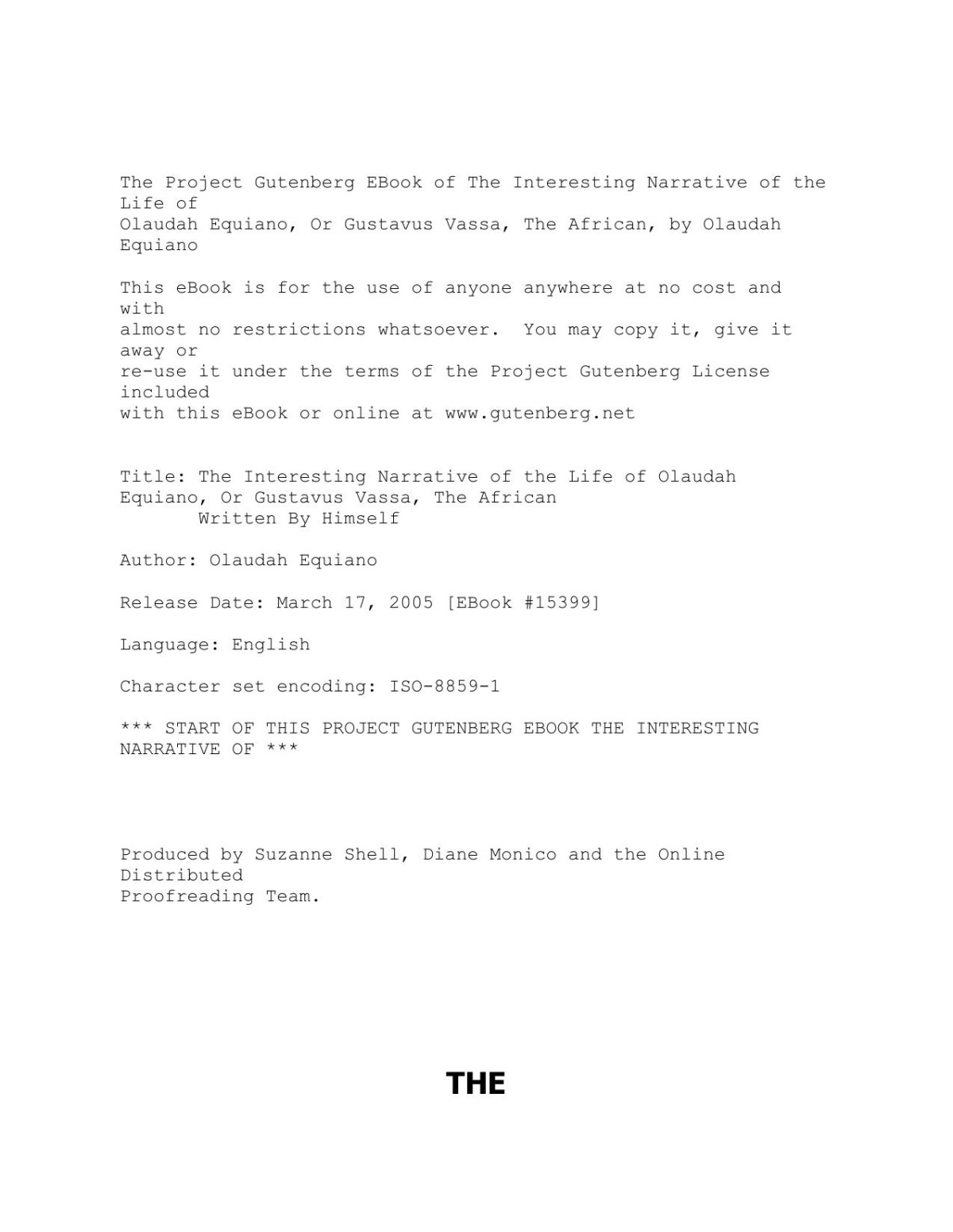 The Interesting Narrative Of The Life Of Olaudah Equiano Or Gustavus Vassa The African Written By Himself Olaudah Equiano