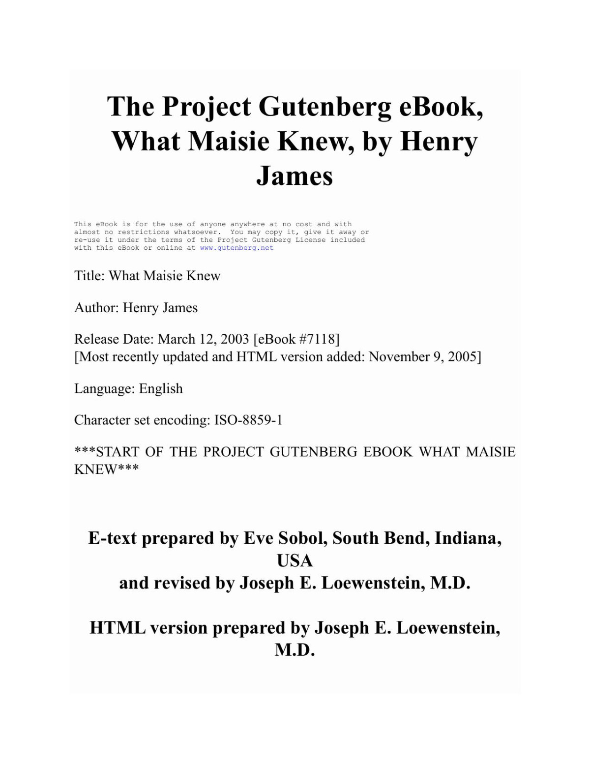 What Maisie Knew Henry James