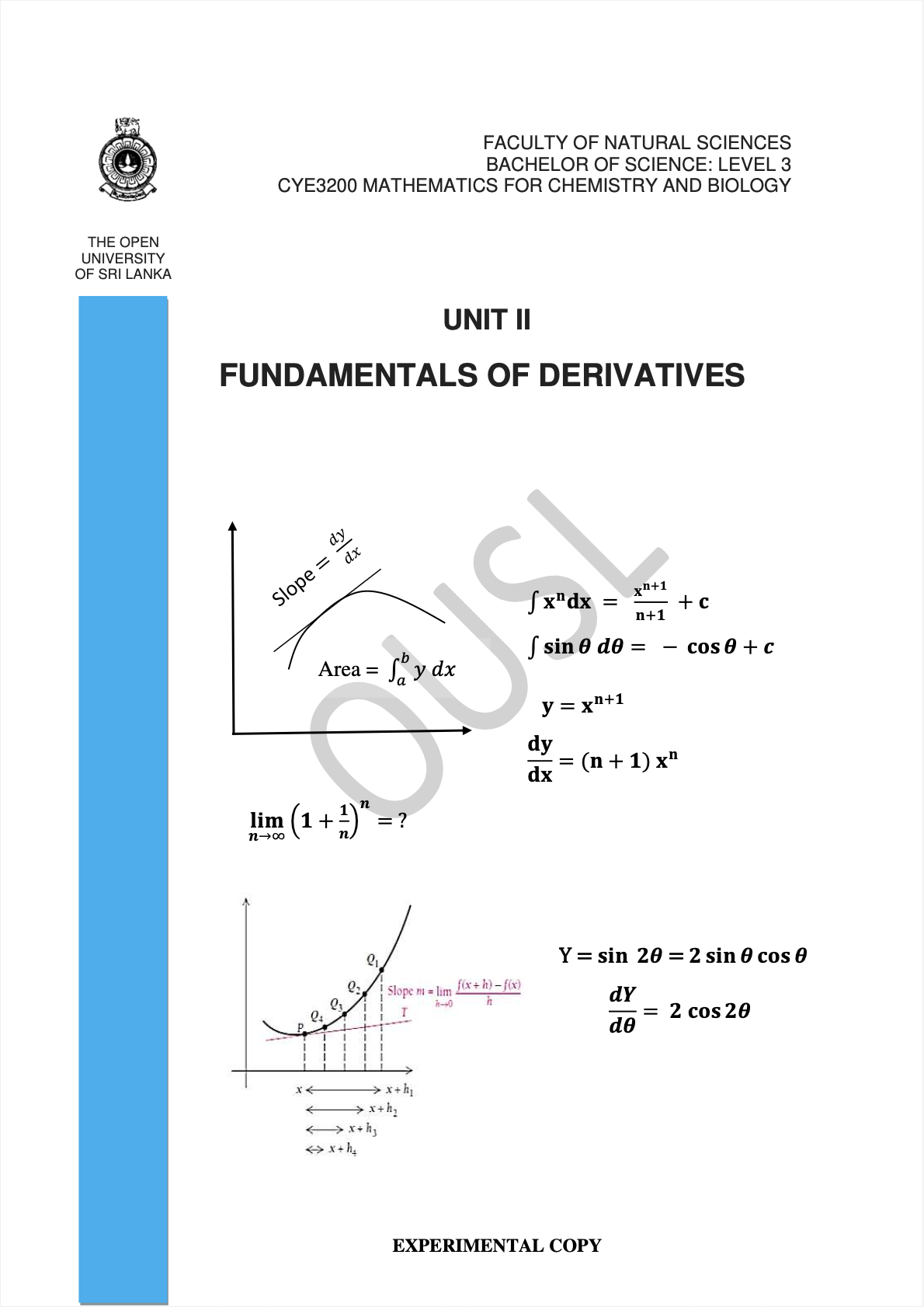 Mathematics For Chemistry And Biology Students Dr Dr Kulathunga
