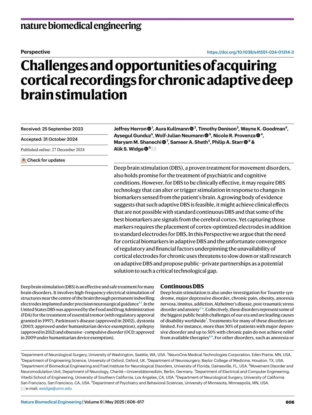 Challenges And Opportunities Of Acquiring Cortical Recordings For Chronic Adaptive Deep Brain Stimulation Jeffrey Herron Aura Kullmann Timothy Denison Wayne K Goodman Aysegul Gunduz Wolfjulian Neumann Nicole R Provenza Maryam M Shanechi Sameer A Sheth Philip A Starr Alik S Widge