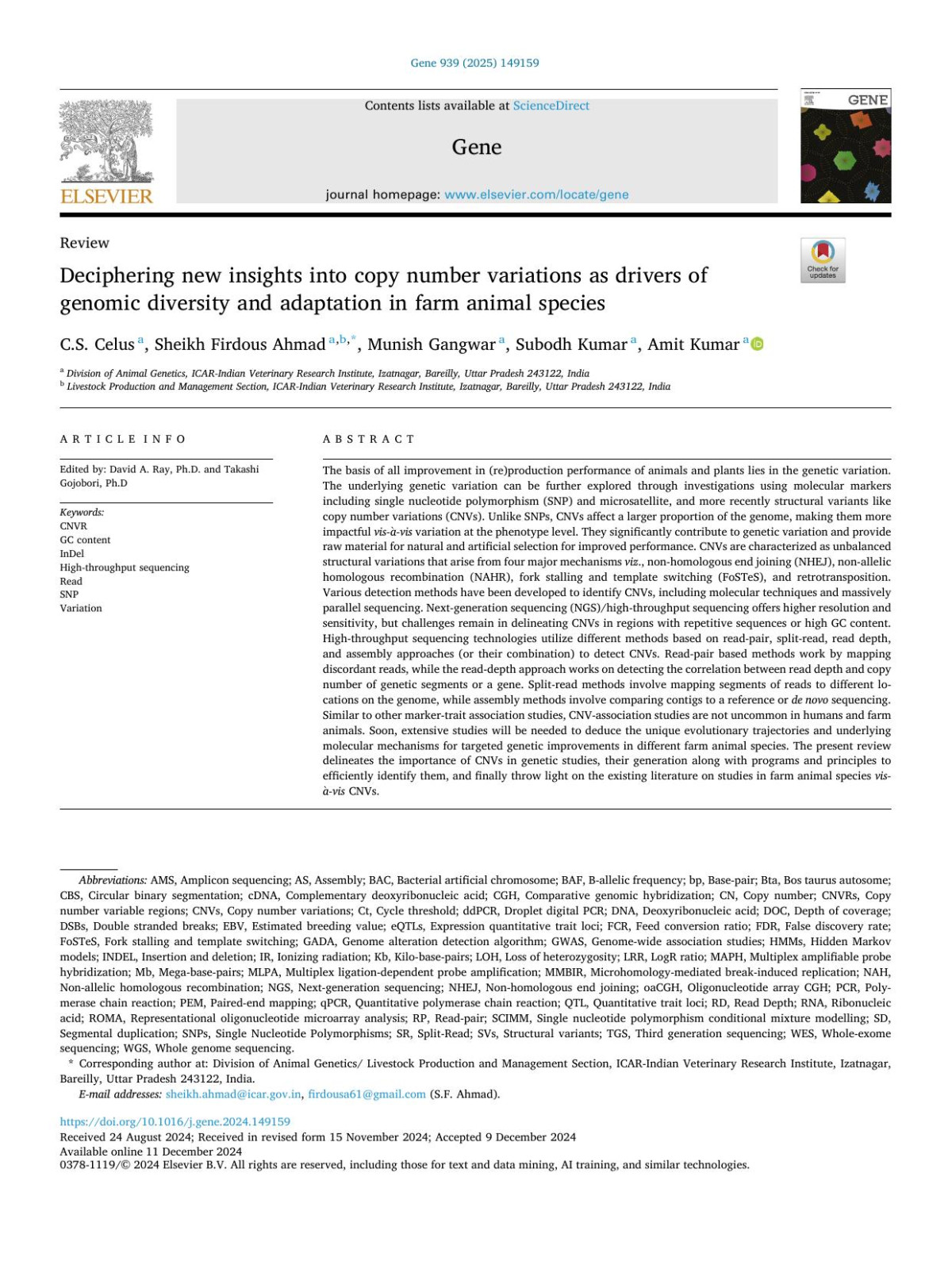 Deciphering New Insights Into Copy Number Variations As Drivers Of Genomic Diversity And Adaptation In Farm Animal Species Cs Celus
