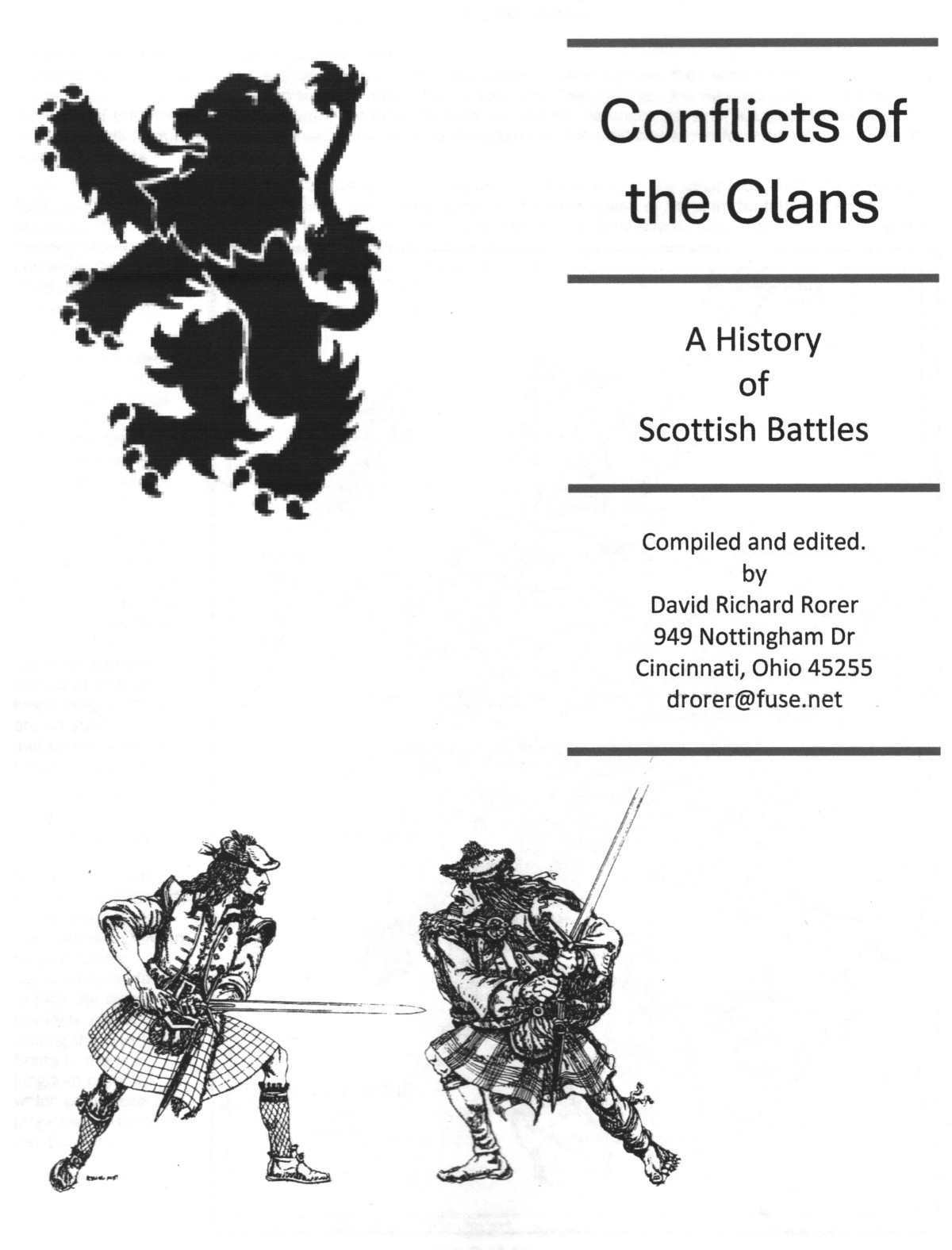 Conflicts Of The Clans David R Rorer