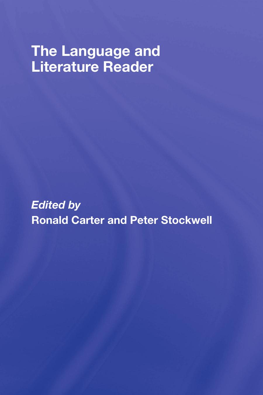 The Language And Literature Reader Ronald Carter Peter Stockwell