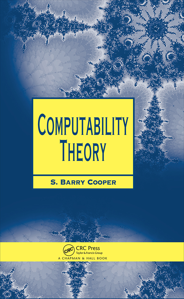 Computability Theory S Barry Cooper