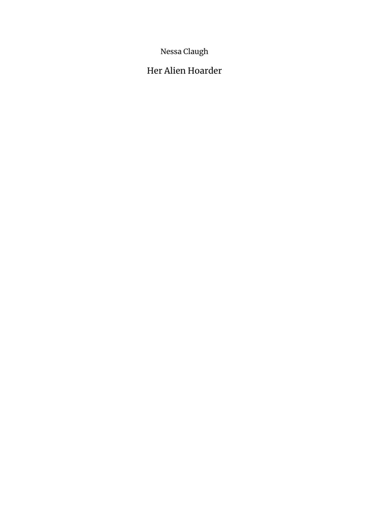 Her Alien Hoarder Nessa Claugh