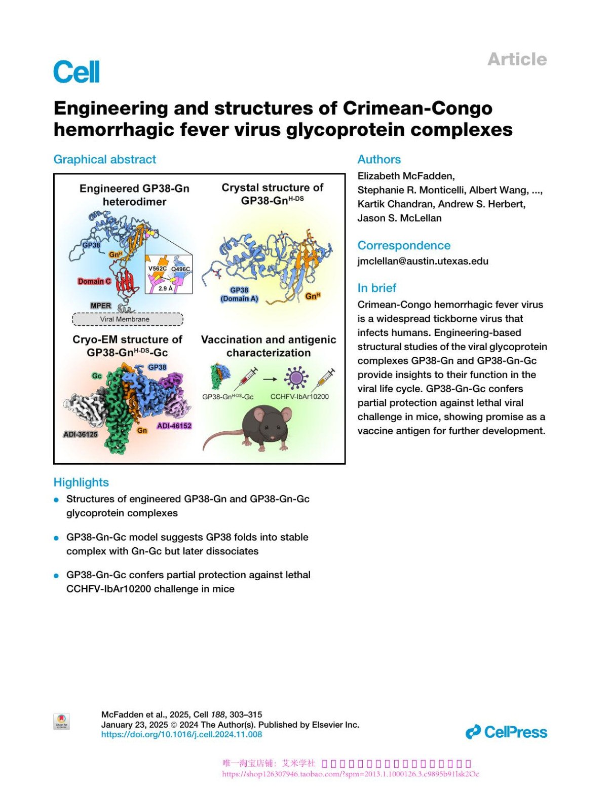 Engineering And Structures Of Crimeancongo Hemorrhagic Fever Virus Glycoprotein Complexes Elizabeth Mcfadden Stephanie R Monticelli Albert Wang Ajit R Ramamohan Thomas G Batchelor Ana I Kuehne Russell R Bakken Alexandra L Tse Kartik Chandran Andrew S Herbert Jason S Mclellan