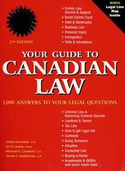 Your Guide To Canadian Law 1000 Answers To Your Legal Questions Demakos