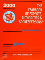 The Yearbook Of Experts Authorities Spokespersons An Encyclopedia Of Sources Unknown