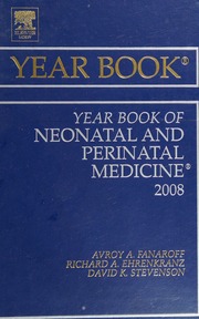 Year Book Of Neonatal And Perinatal Medicine Fanaroff Avroy A Ehrenkranz