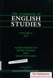 The Yearbook Of English Studies Vol31 North American Short Stories And Short Fictions Bradbury