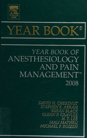 Year Book Of Anesthesiology And Pain Management Chestnut David H