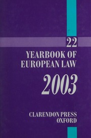 The Yearbook Of European Law Vol22 2003 Eeckhout Piet Tridimas