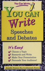 You Can Write Speeches And Debates None Roy Jennifer Rozines