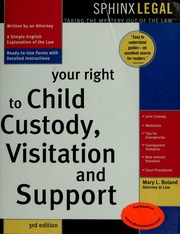 Your Right To Child Custody Visitation And Support Mary L Boland