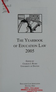 The Yearbook Of Education Law 2005 Russo Charles J Education Law Association Us
