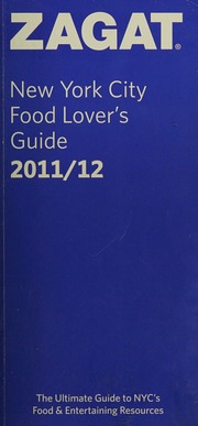 Zagat Survey Food Lovers Guide 201112 Diuguid Carol