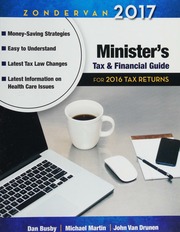 Zondervan 2017 Ministers Tax Financial Guide For 2016 Returns Busby