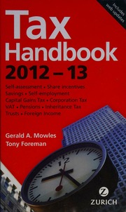 Zurich Tax Handbook 20122013 Macpherson Lisa Foreman Anthony