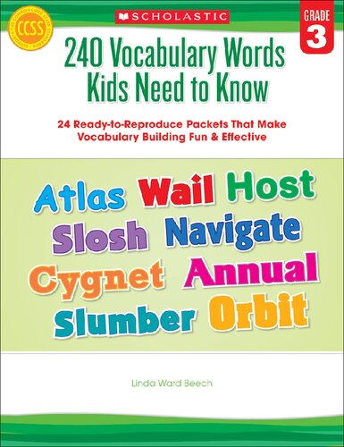 240 Vocabulary Words Kids Need To Know Grade 3 24 Readytoreproduce Packets That Make Vocabulary Building Fun Effective Reprint Beech