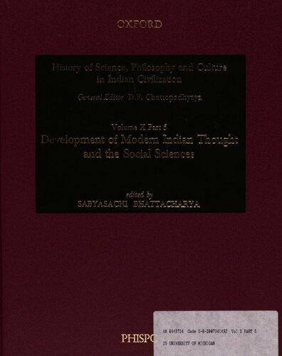 Development Of Modern Indian Thought And The Social Sciences Sabyasachi Bhattacharya