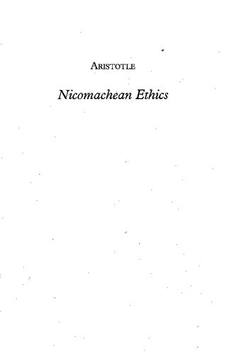 Nicomachean Ethics Third Edition Third Aristotle