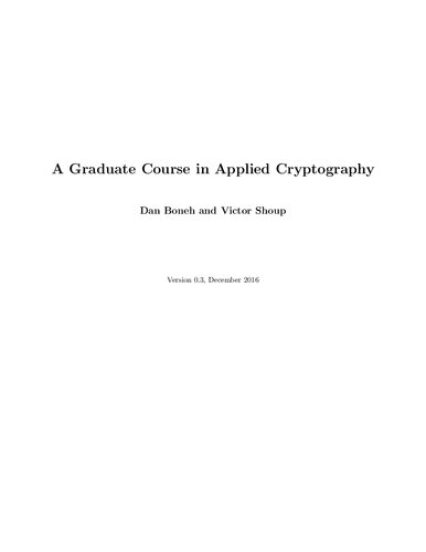 A Graduate Course In Applied Cryptography V03 Itebooks