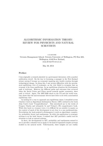 Algorithmic Information Theory Review For Physicists And Natural Scientists Itebooks