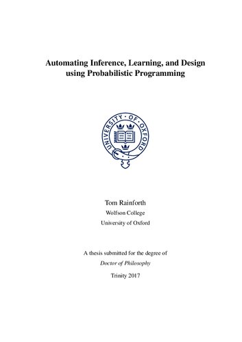 Automating Inference Learning And Design Using Probabilistic Programming Itebooks
