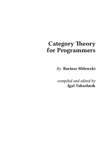 Category Theory For Programmers Bartosz Milewski